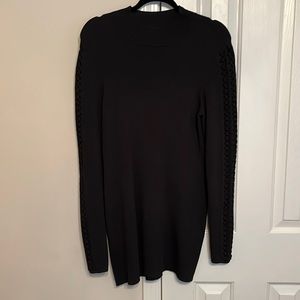 White House Black Market Long Sweater Tunic w/ Braided Details XL